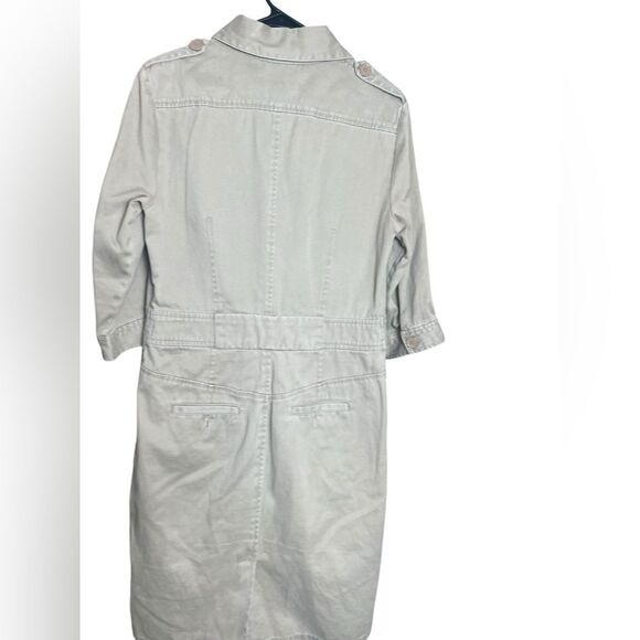 Vintage 100% Cotton Button Down Moda Cargo Utility Half Sleeve MIDI Dress 12 - Picture 8 of 11